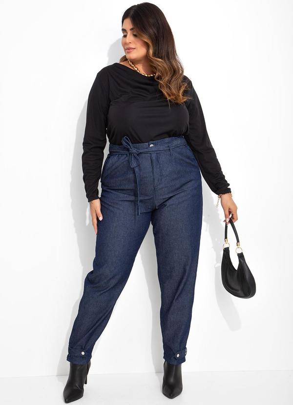 Marguerite - Blusa Preta Gola Degagê em Malha 3