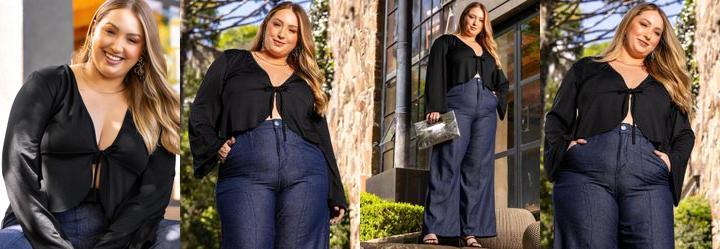 Blusa Preto em Malha Crepe