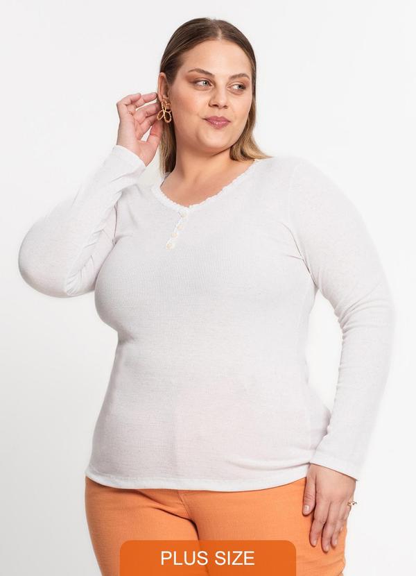 Rovitex - Blusa Ribana de Linho Plus Size Kohmar Bege