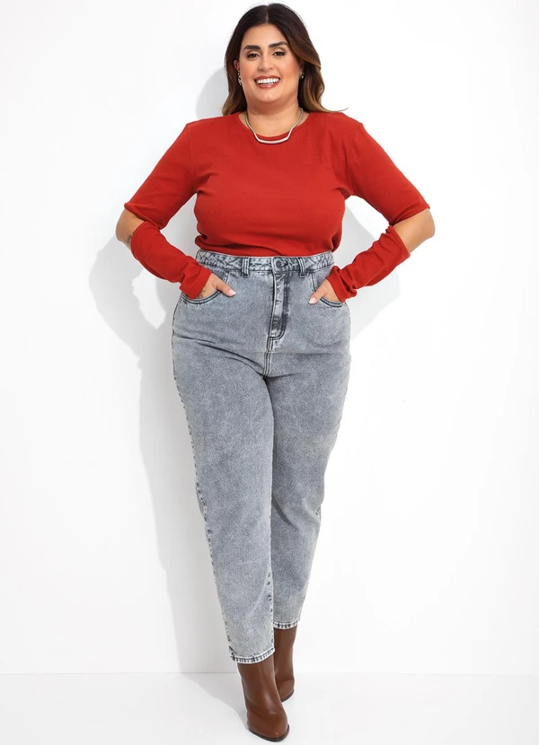 Marguerite - Blusa Terracota em Canelado com Vazados 3