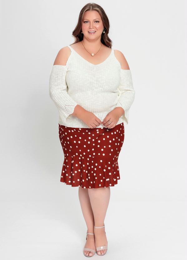 Outlet - Blusa Tricô Off White com Ombros Vazados 3