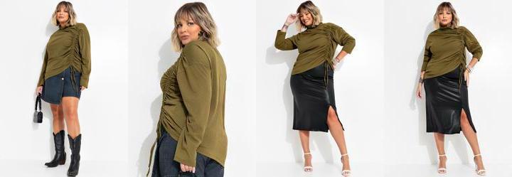 Blusa Verde Militar em Canelado