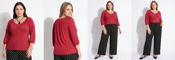 Blusa Vernelha em Malha Suede Macia