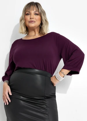 Marguerite - Blusa Vinho em Malha de Viscose - MARGUERITE