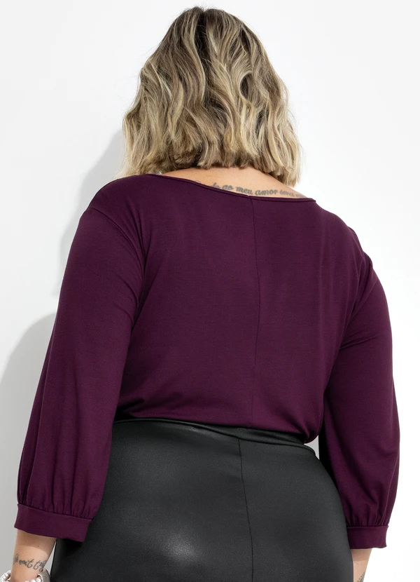 Marguerite - Blusa Vinho em Malha de Viscose 6
