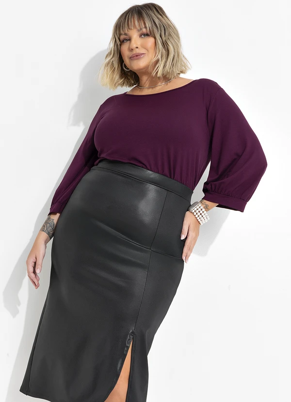 Marguerite - Blusa Vinho em Malha de Viscose 2