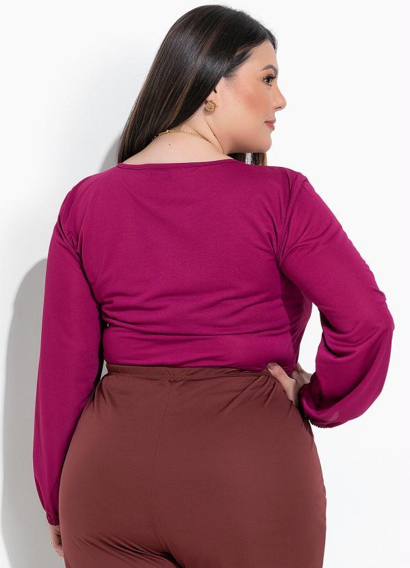 Marguerite - Blusa Vinho em Malha Piquet 4