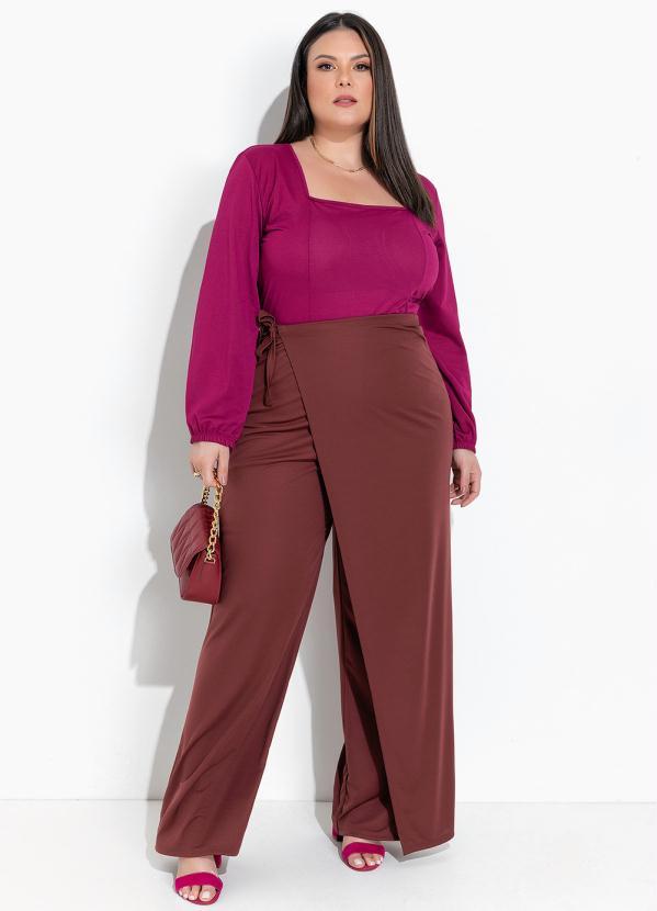 Marguerite - Blusa Vinho em Malha Piquet 3