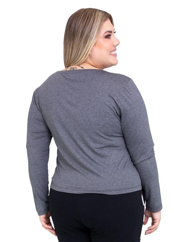 Outlet - Blusa Viscolycra Mescla com Aplique Frontal 2