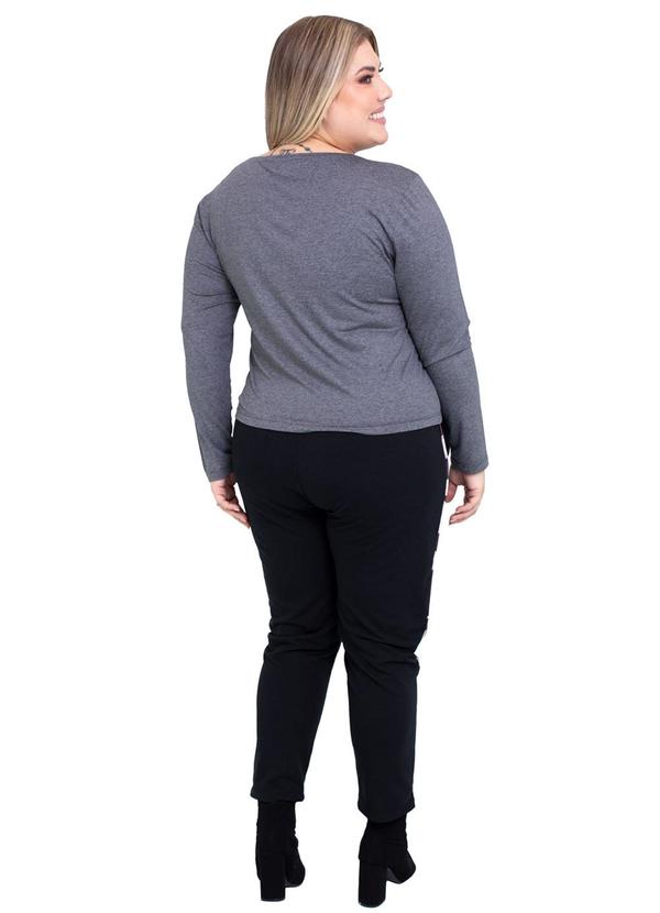 Outlet - Blusa Viscolycra Mescla com Aplique Frontal 4