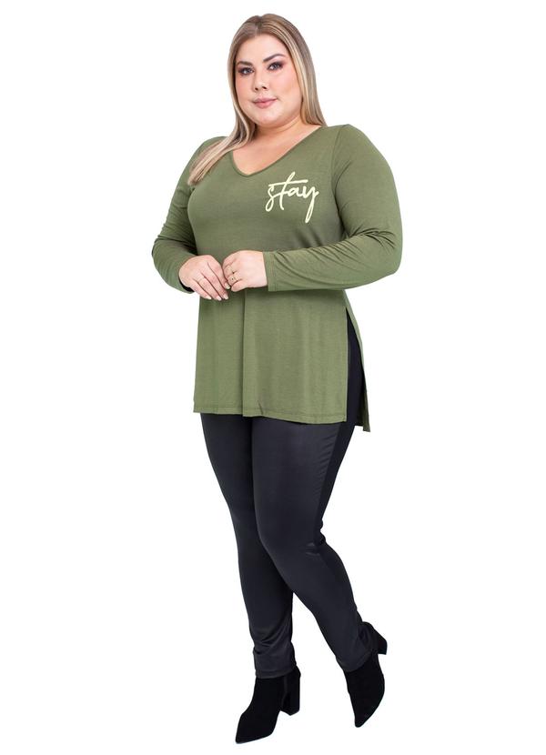 Outlet - Blusa Viscolycra Verde Vest Legging com Aplique 3