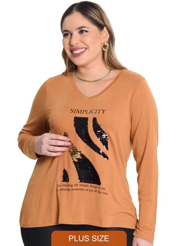 Secret Glam - Blusa Viscotorcion Marrom