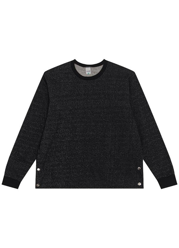 Malwee - Blusão Alongado em Moletinho Lurex Preto 5