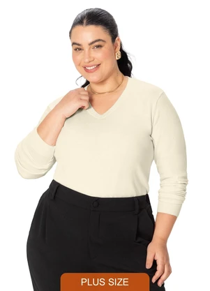 Malwee - Blusão em Tricô Plus Off White - MALWEE