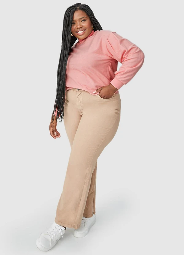 Malwee - Blusão Feminino em Moletom Plus Rosa 4