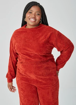 Malwee - Blusão Feminino em Plush Plus Vermelho - MALWEE