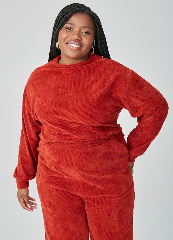 Malwee - Blusão Feminino em Plush Plus Vermelho