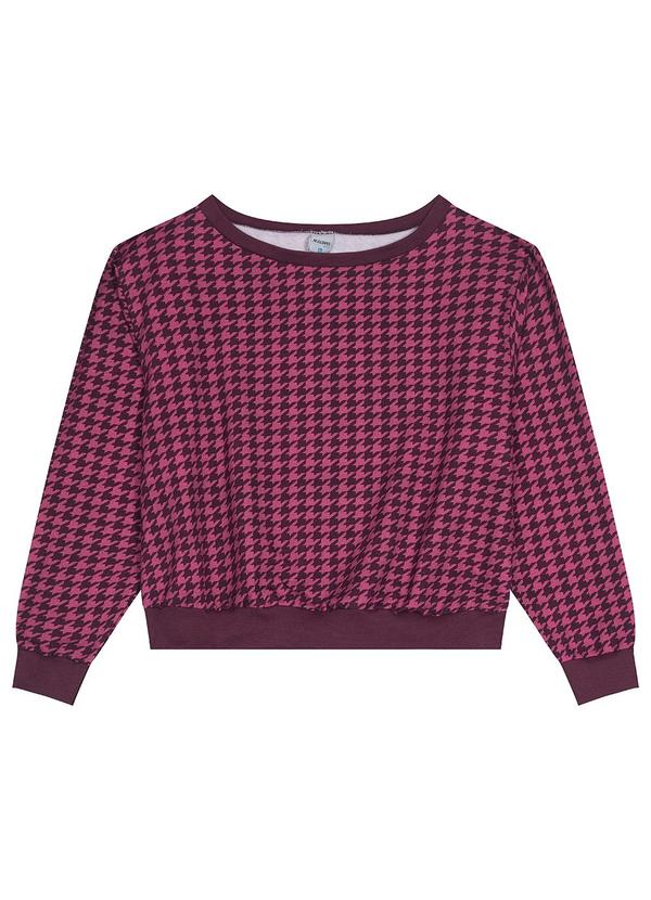 Malwee - Blusão Feminino Pied de Poule Plus Rosa
