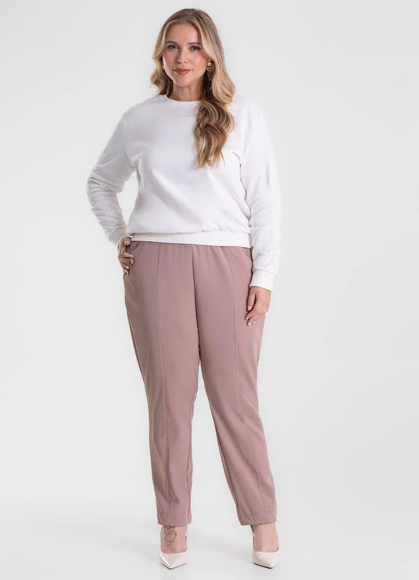 Secret Glam - Blusão Moletom Plus Size Bege 2