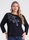 Secret Glam - Busa de Manga Longa Bordado Plus Size Vermelho - variação: Preto