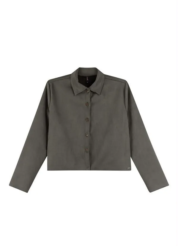 Maelle - Camisa Feminina Adulto Cinza 3