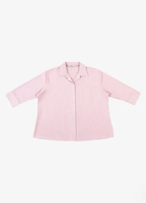 Secret Glam - Camisa Feminina Manga 3/4 Listrada Rosa - SECRET GLAM