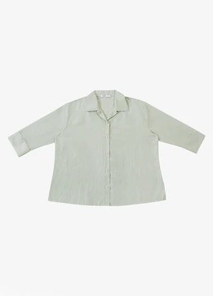 Secret Glam - Camisa Feminina Manga 3/4 Listrada Verde - SECRET GLAM
