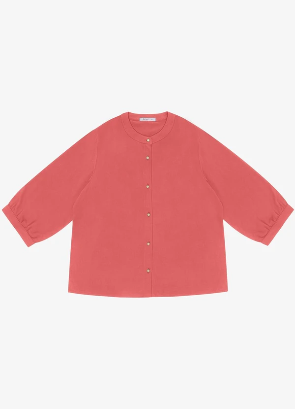 Secret Glam - Camisa Manga 3/4 Gola Padre Plus Size Laranja 5