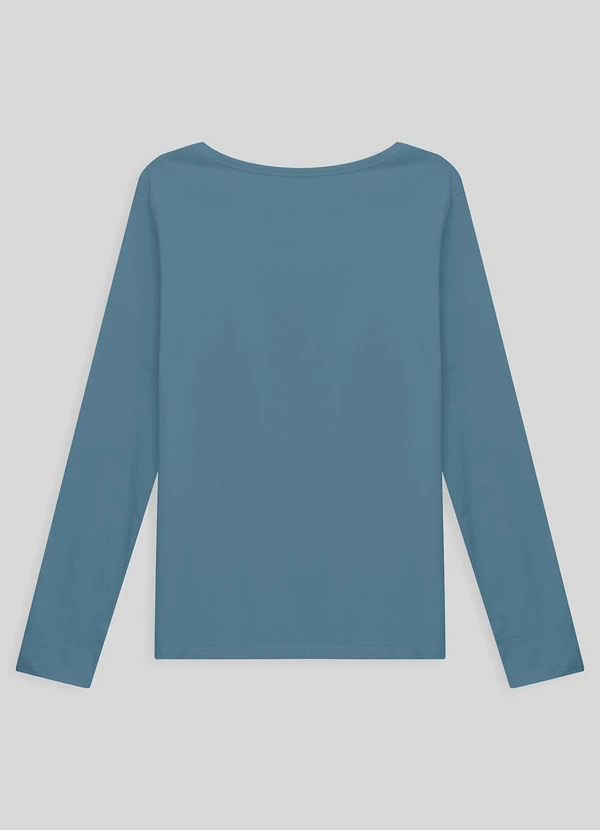 Basicamente - Camiseta Básica Manga Longa Plus Azul Celeste 2