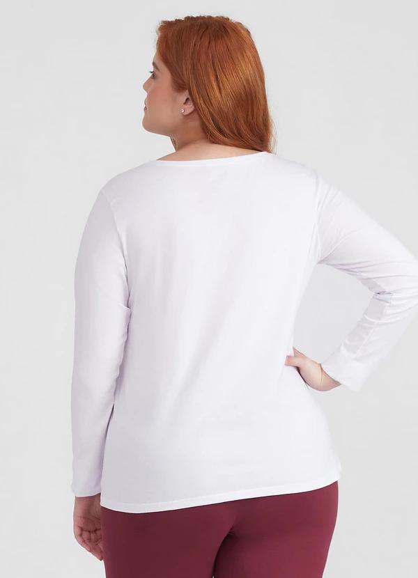 Basicamente - Camiseta Básica Manga Longa Plus Feminina 2