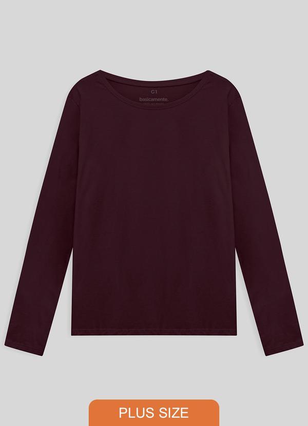 Basicamente - Camiseta Básica Manga Longa Plus Feminina