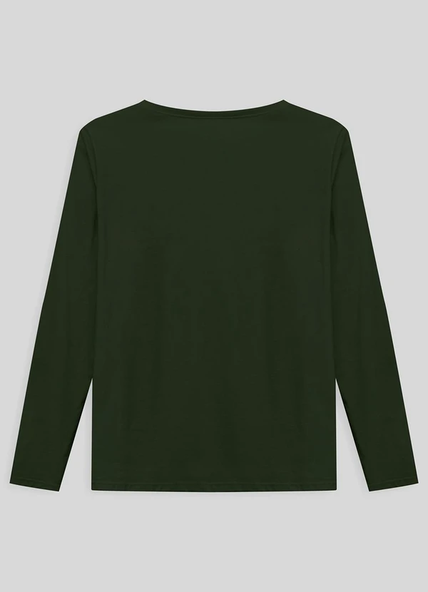 Basicamente - Camiseta Slim Gola V Manga Longa Plus Verde 3