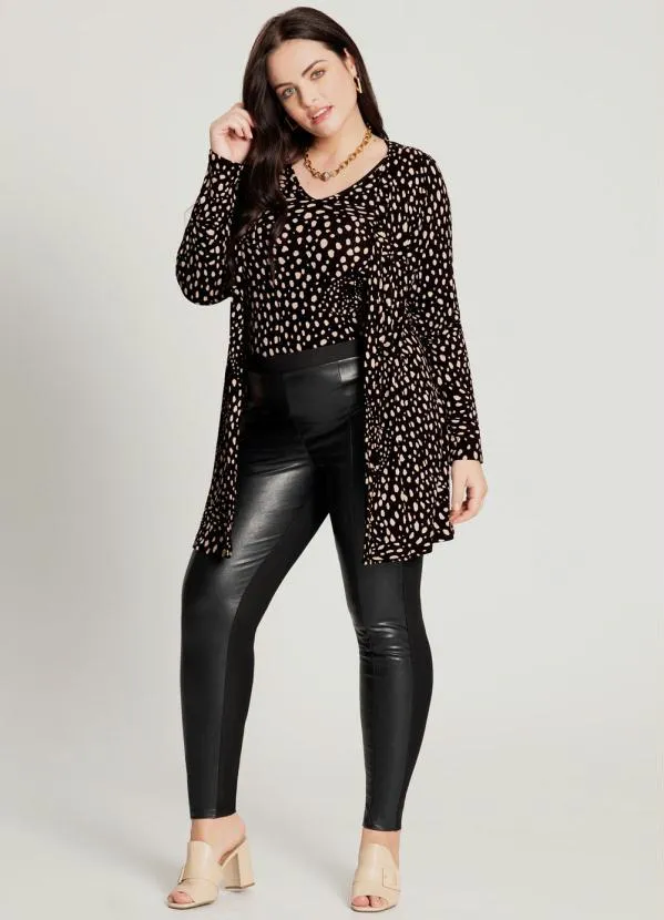 Lunender Mais Mulher - Cardigan Longo Plus Size Preto 2