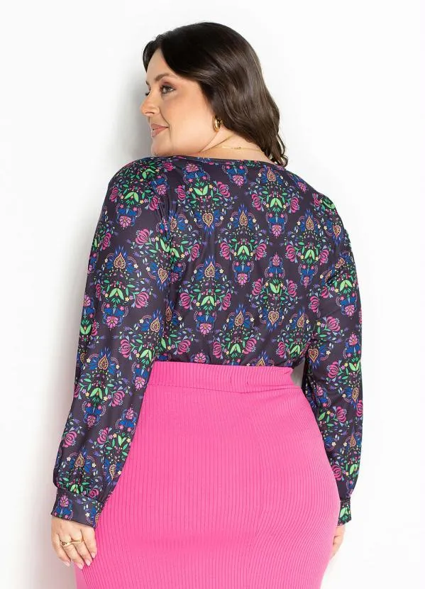 Marguerite - Cropped Floral com Decote Quadrado Plus Size 3