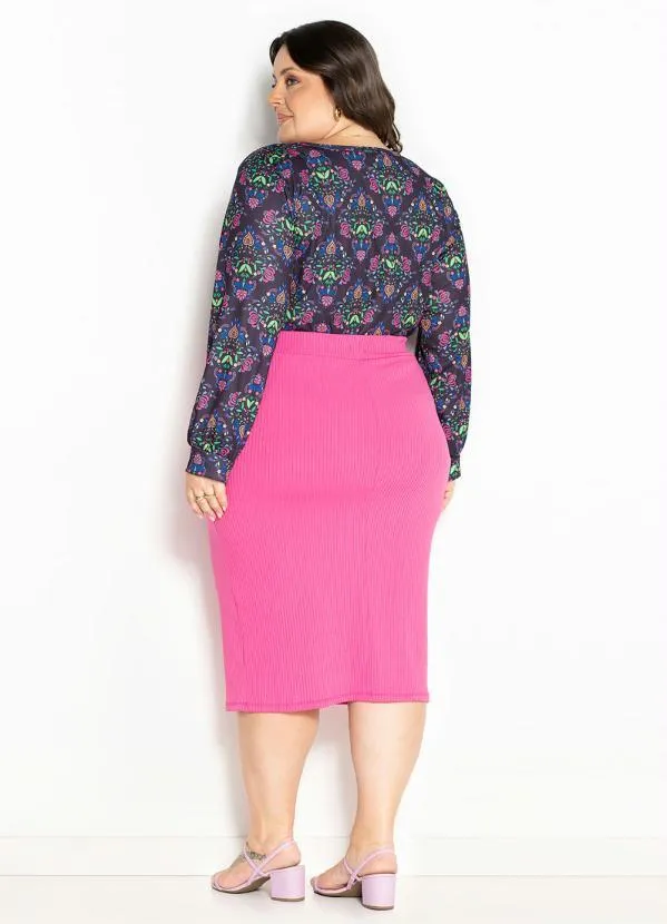 Marguerite - Cropped Floral com Decote Quadrado Plus Size 1