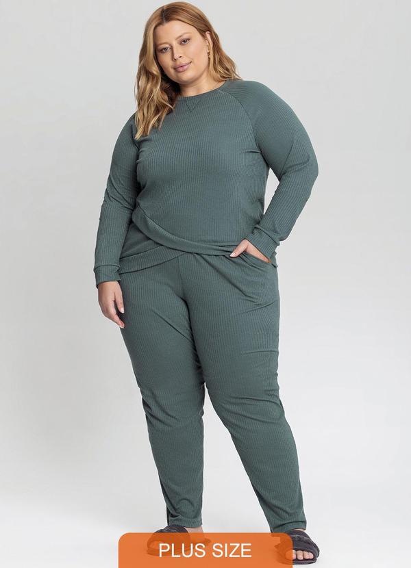 Mensageiro do Sonhos - Pijama Manga Longa Plus Size Verde