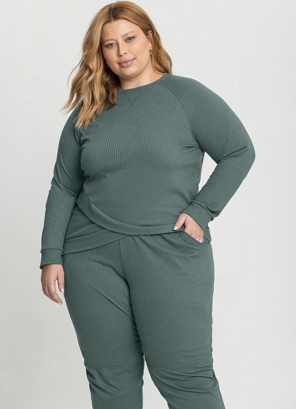 Mensageiro do Sonhos - Pijama Manga Longa Plus Size Verde 3