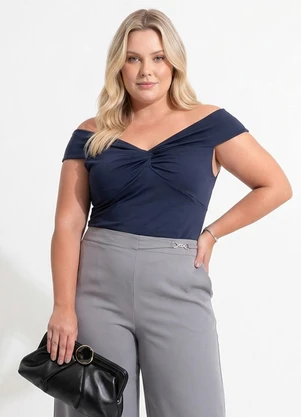 Marguerite - Blusa Azul Marinho em Malha Macia - MARGUERITE
