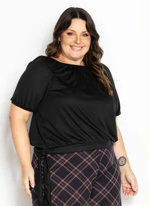 Marguerite - Blusa Preta Decote Ombro a Ombro Plus Size - MARGUERITE