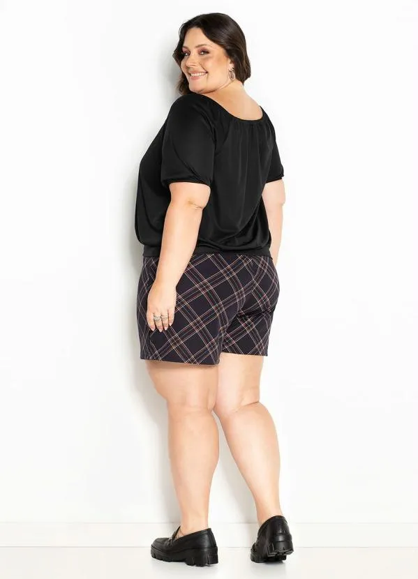 Marguerite - Blusa Preta Decote Ombro a Ombro Plus Size 5