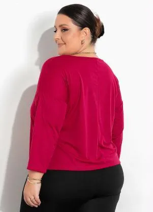 Marguerite - Blusa Púrpura com Amarração na Frente Plus Size - MARGUERITE