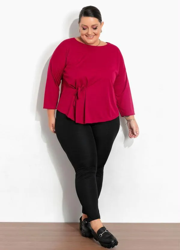 Marguerite - Blusa Púrpura com Amarração na Frente Plus Size 3