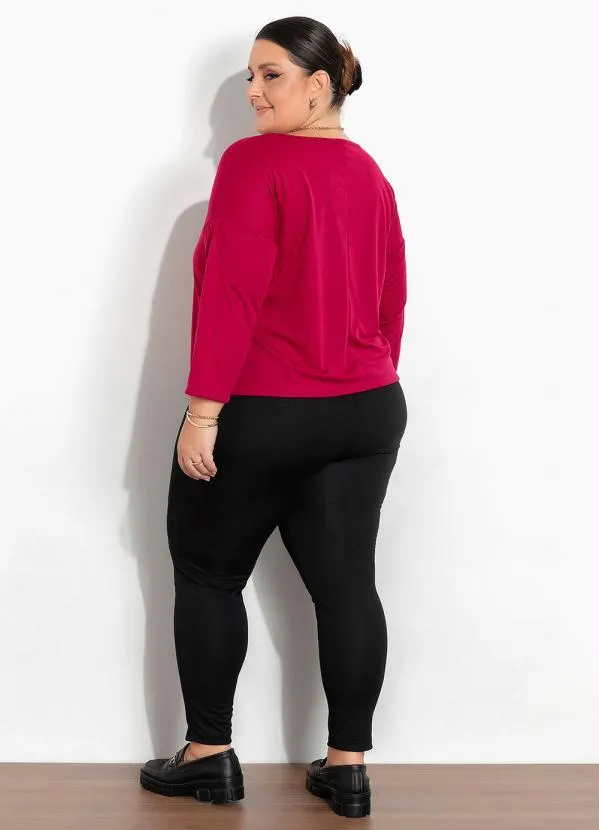 Marguerite - Blusa Púrpura com Amarração na Frente Plus Size 4