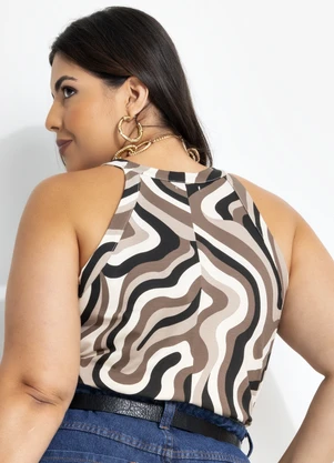 Marguerite - Blusa Abstrato Orgânico em Malha de Viscose - MARGUERITE