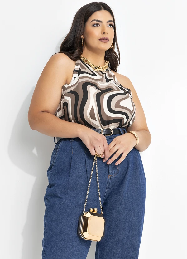 Marguerite - Blusa Abstrato Orgânico em Malha de Viscose 6