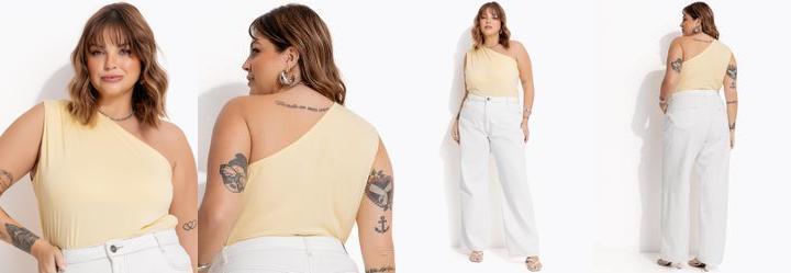 Blusa Amarelo Claro em Malha de Viscose