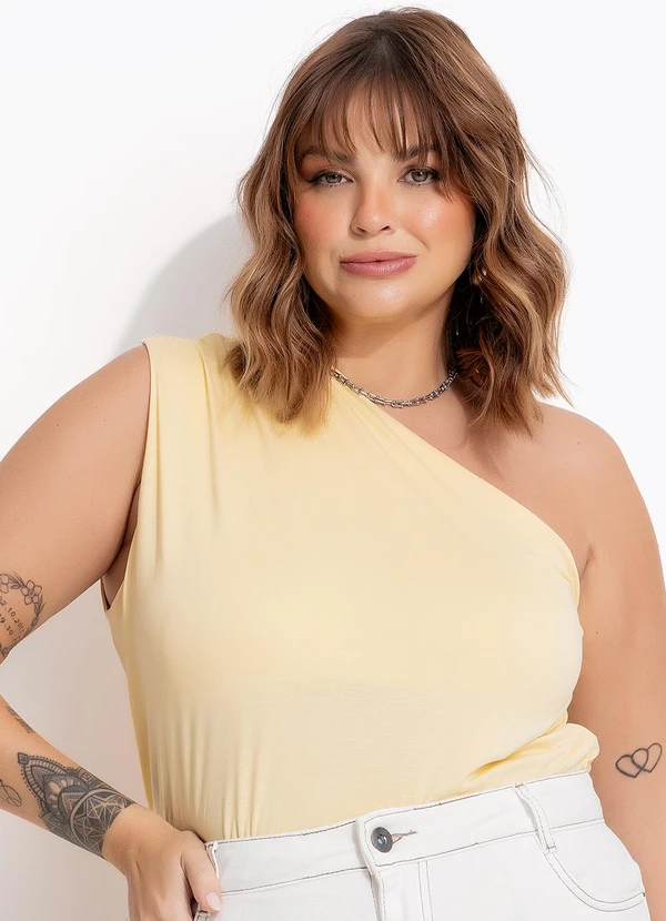 Marguerite - Blusa Amarelo Claro em Malha de Viscose