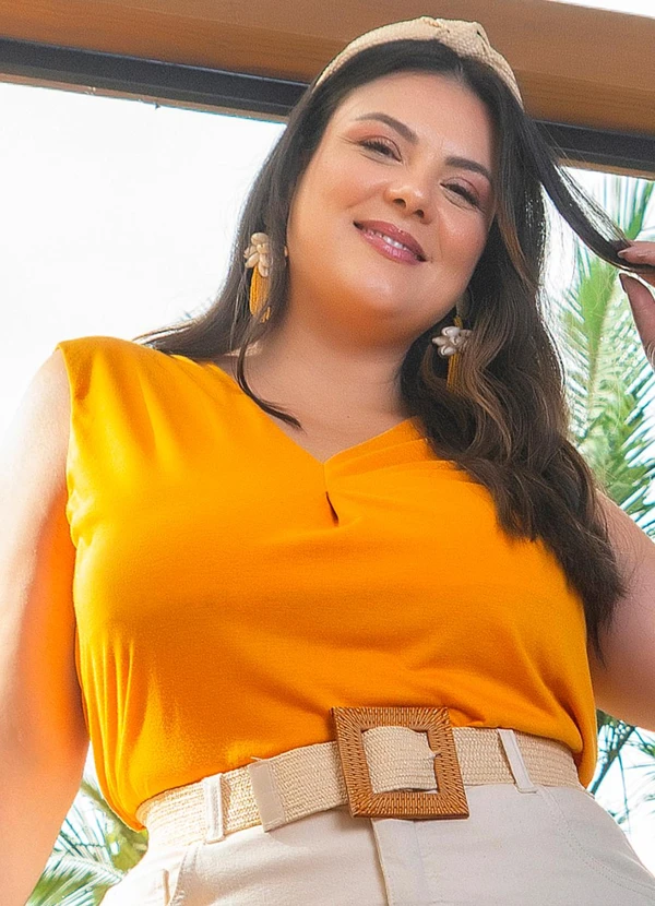 Marguerite - Blusa Amarelo em Poliviscose