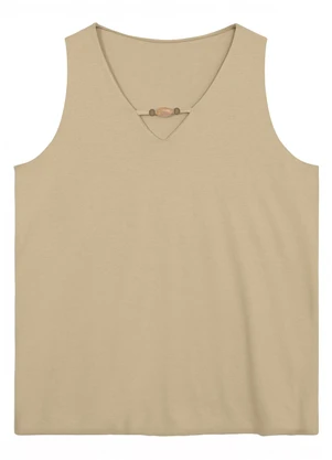 Malwee - Blusa Ampla em Crepe com Pingentes Areia - MALWEE