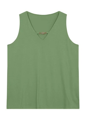 Malwee - Blusa Ampla em Crepe com Pingentes Verde Menta - MALWEE